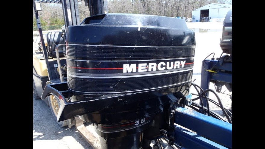 Picture of: A Used  Mercury E HP -Stroke Remote Outboard Boat Motor ”  Shaft
