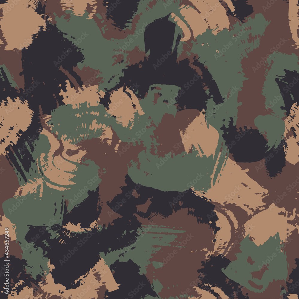 Picture of: Abstract grunge camouflage, seamless brush stroke texture