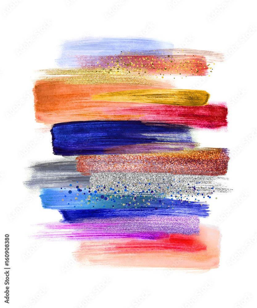 Picture of: abstract watercolor brush strokes isolated on white background