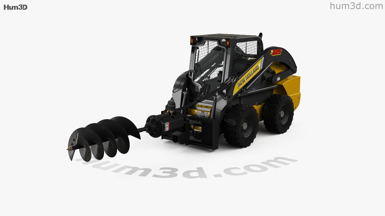 Picture of: -Ansicht auf New Holland L Skid Steer Auger  D-Modell