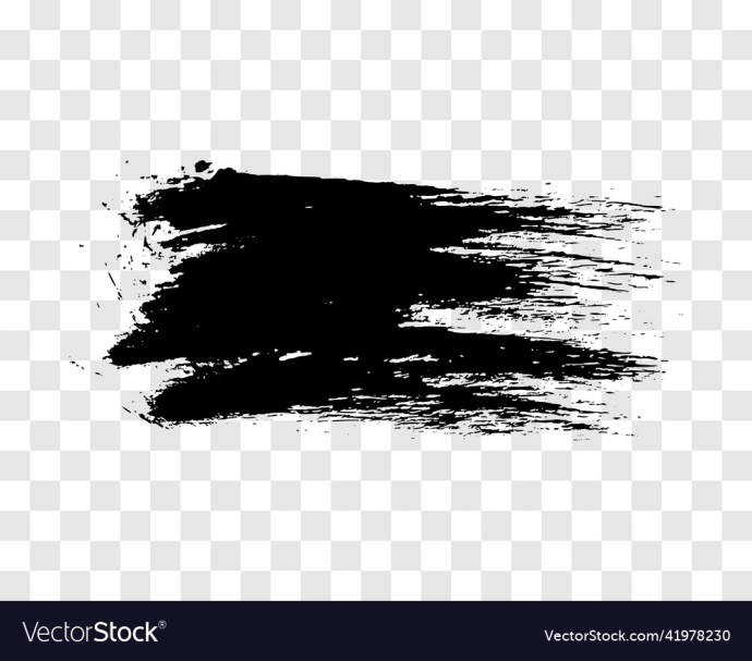 Picture of: Black brush stroke on transparent background Vector Image