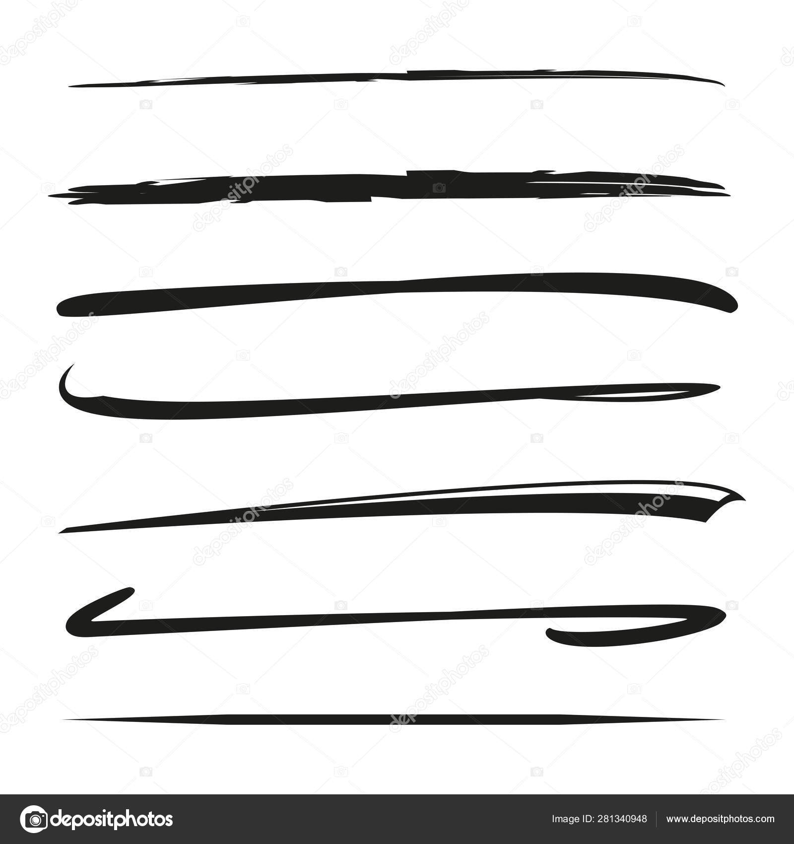 Picture of: Black Ink Brush Stroke Line Set Stock Vector by ©loopang