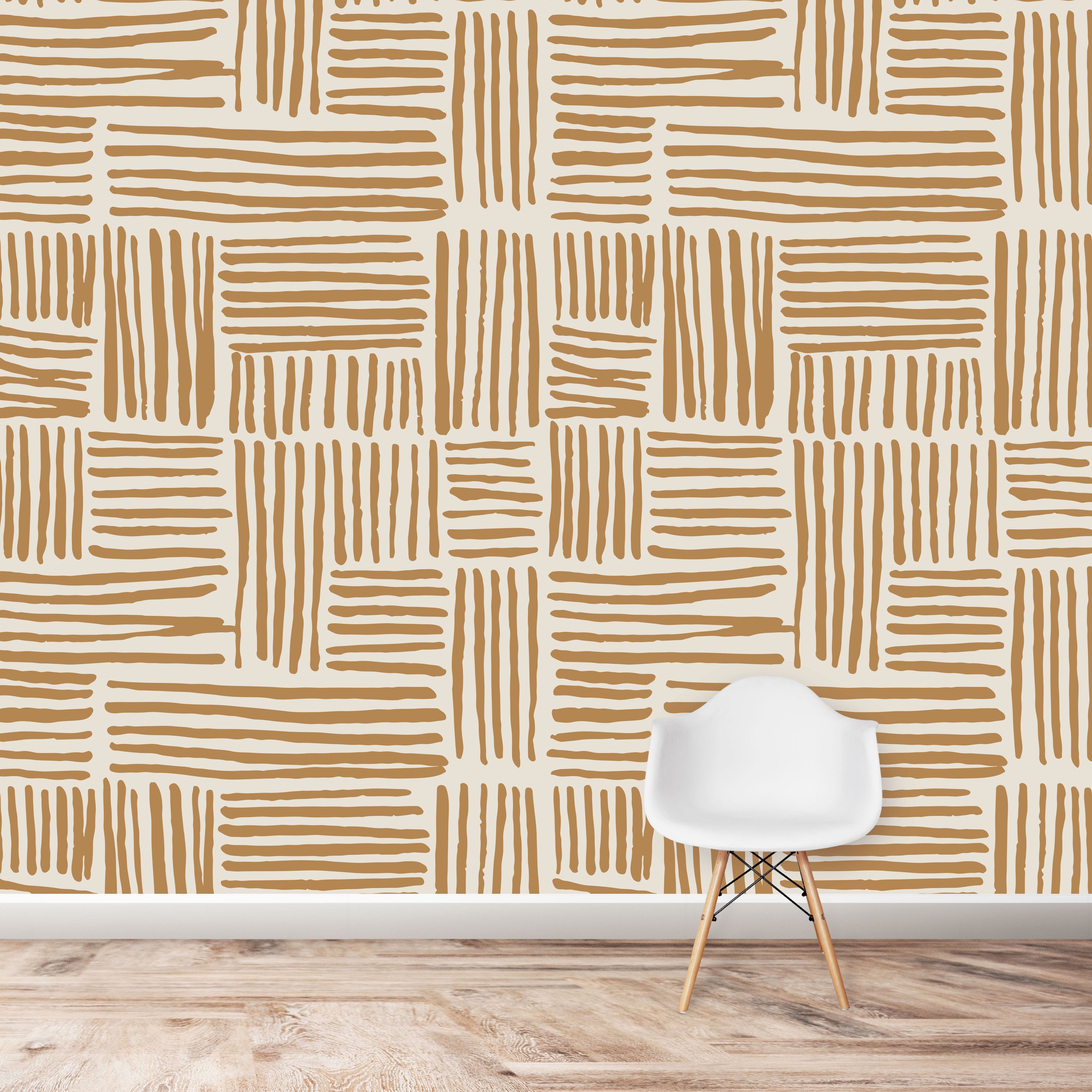 Picture of: Brush Stroke Lines Wallpaper Repeat Pattern  Mustard