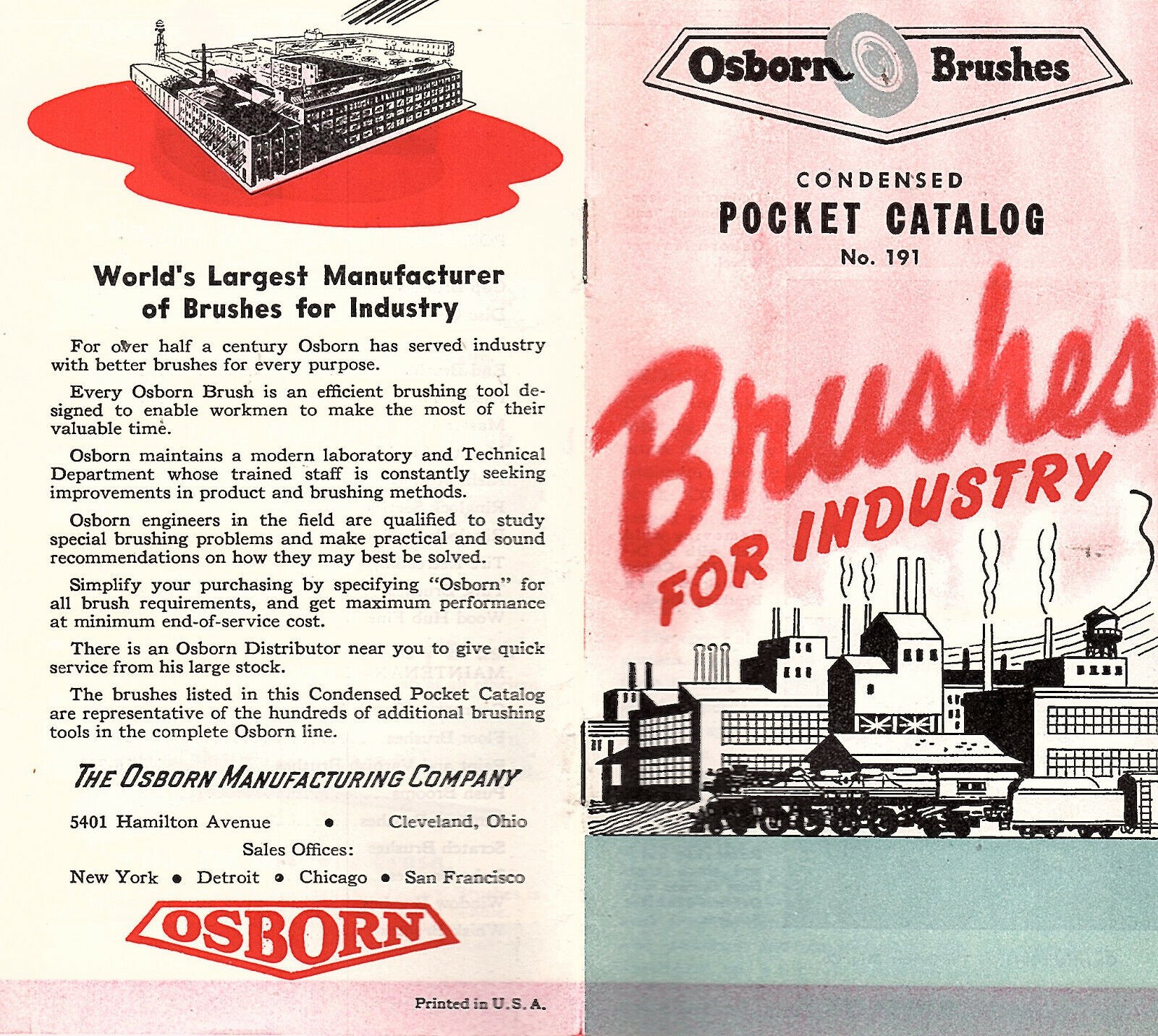 Picture of: Brushes for Industry Vintage  Pocket Catalog Osborn Mfg Co