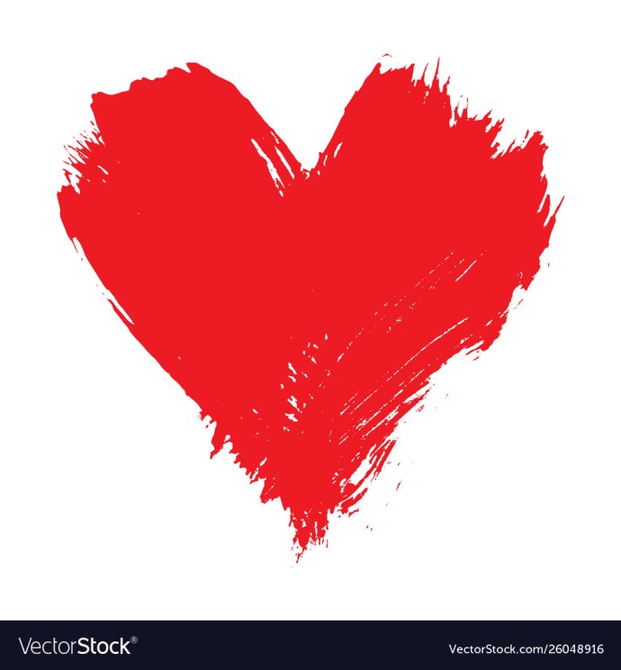 Picture of: Brushstroke painted red heart shape Royalty Free Vector