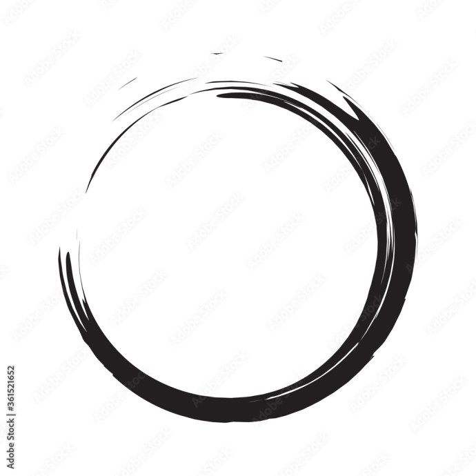 Picture of: Circle brush stroke vector isolated on white background