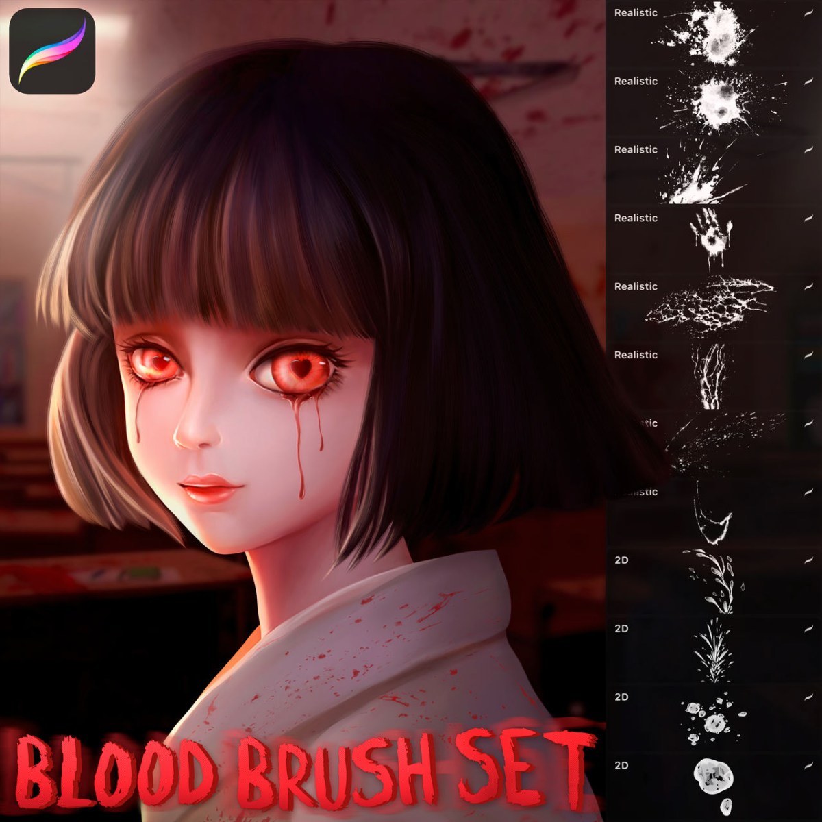 Picture of: Free Blood Brush Set for Procreate by Disyukov on DeviantArt