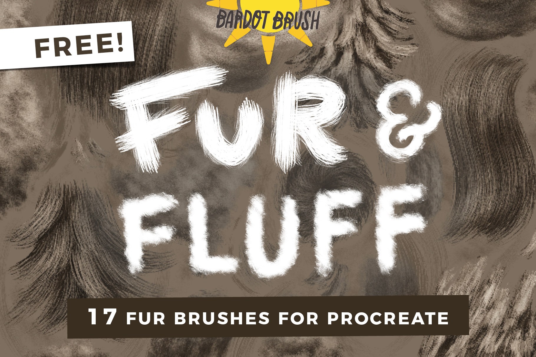 Picture of: FREE Fur & Fluff Brushes for Procreate • Bardot Brush
