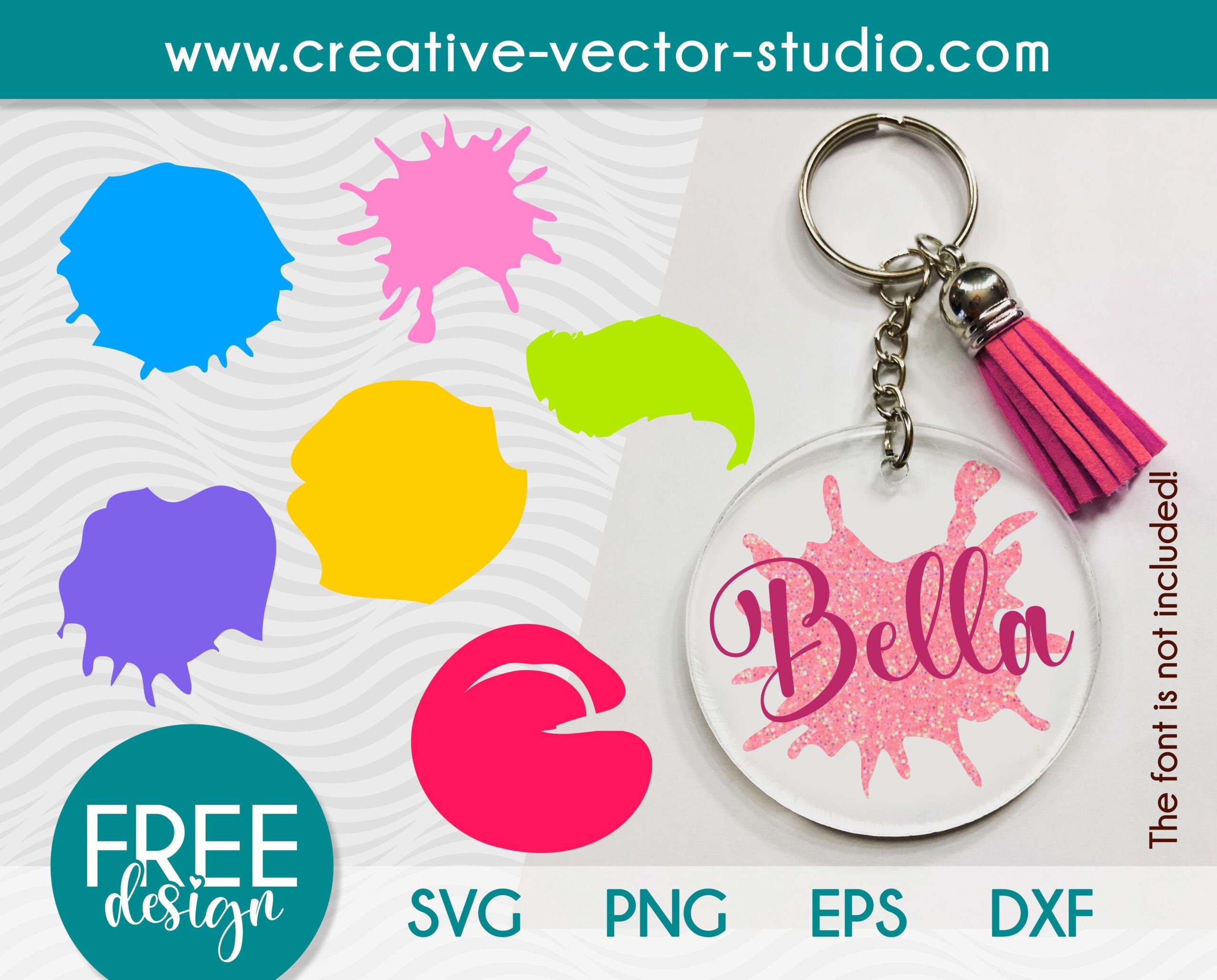 Picture of: Free Paint Brush Stroke SVG Keychain Pattern # – Creative Vector