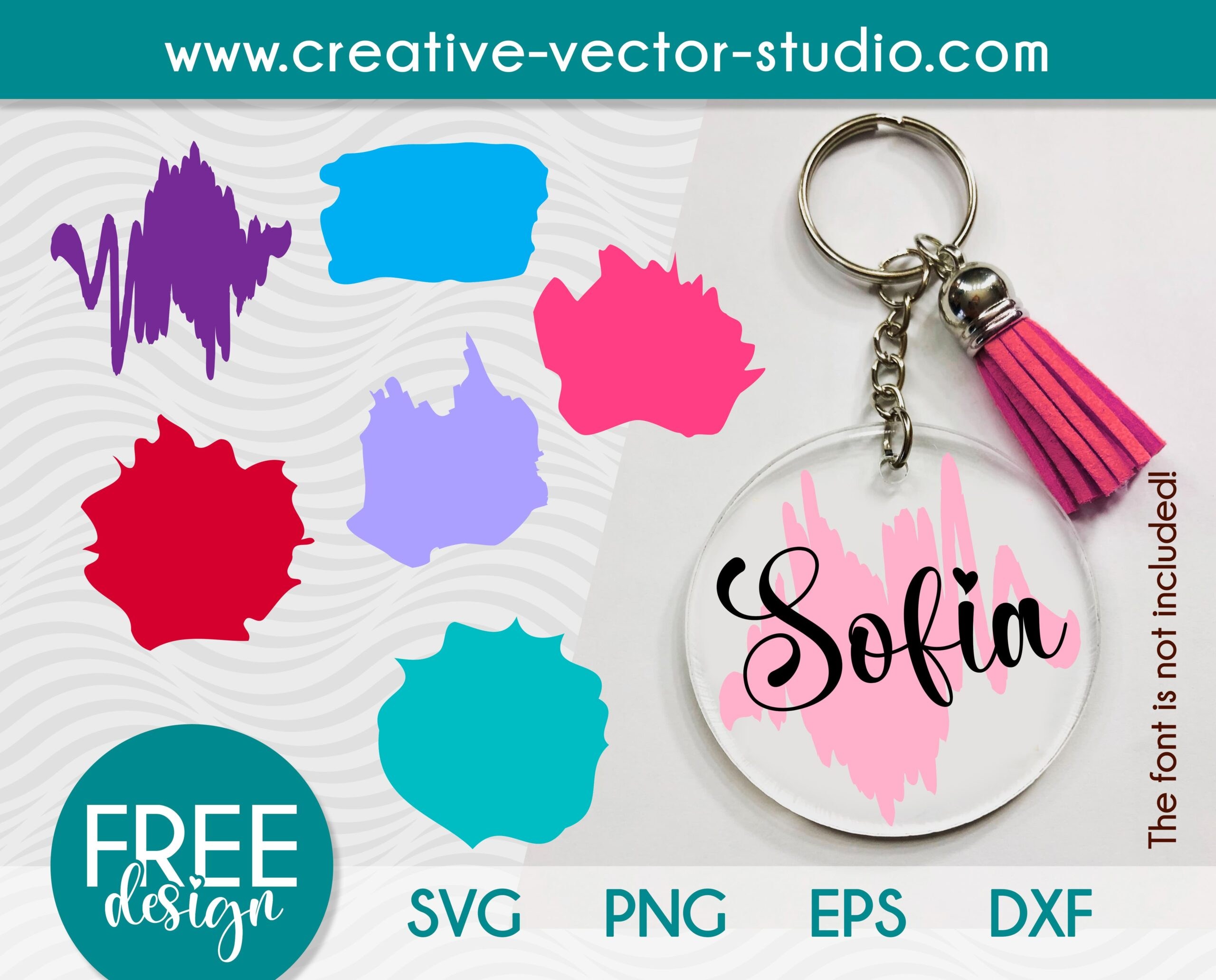 Free Paint Brush Stroke SVG Keyring Pattern # - Creative Vector