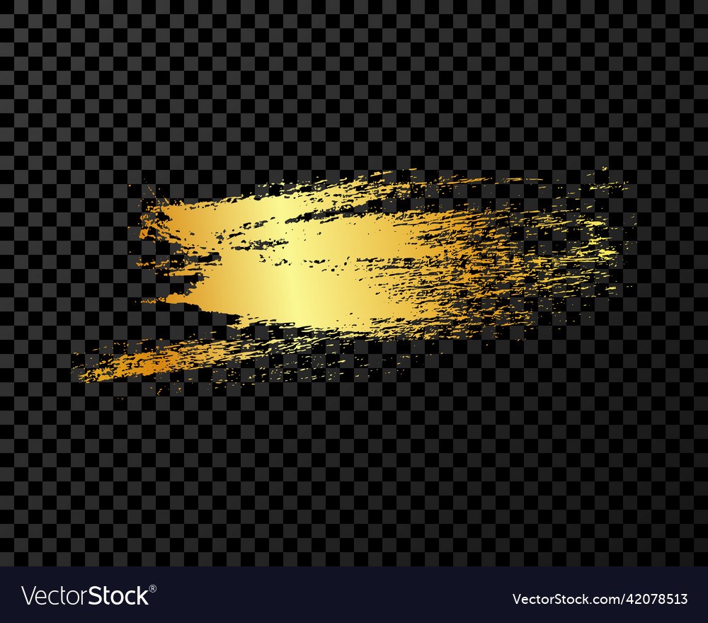Picture of: Gold brush stroke on transparent background Vector Image