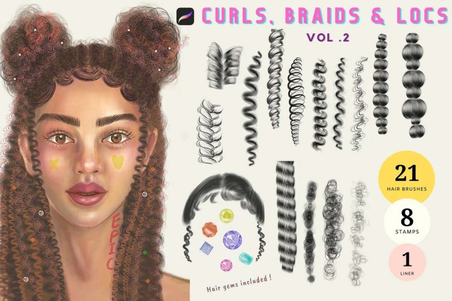 Picture of: HAIR brushes for Procreate [Free and Premium] – BrushWarriors