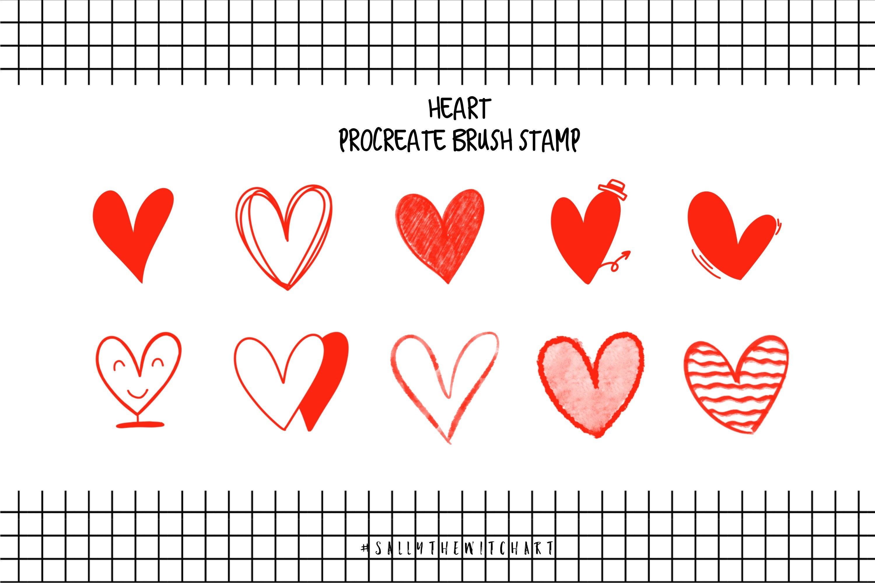 Picture of: Heart Procreate Brush Stamp Grafik Von Sallythewitchart · Creative Fabrica