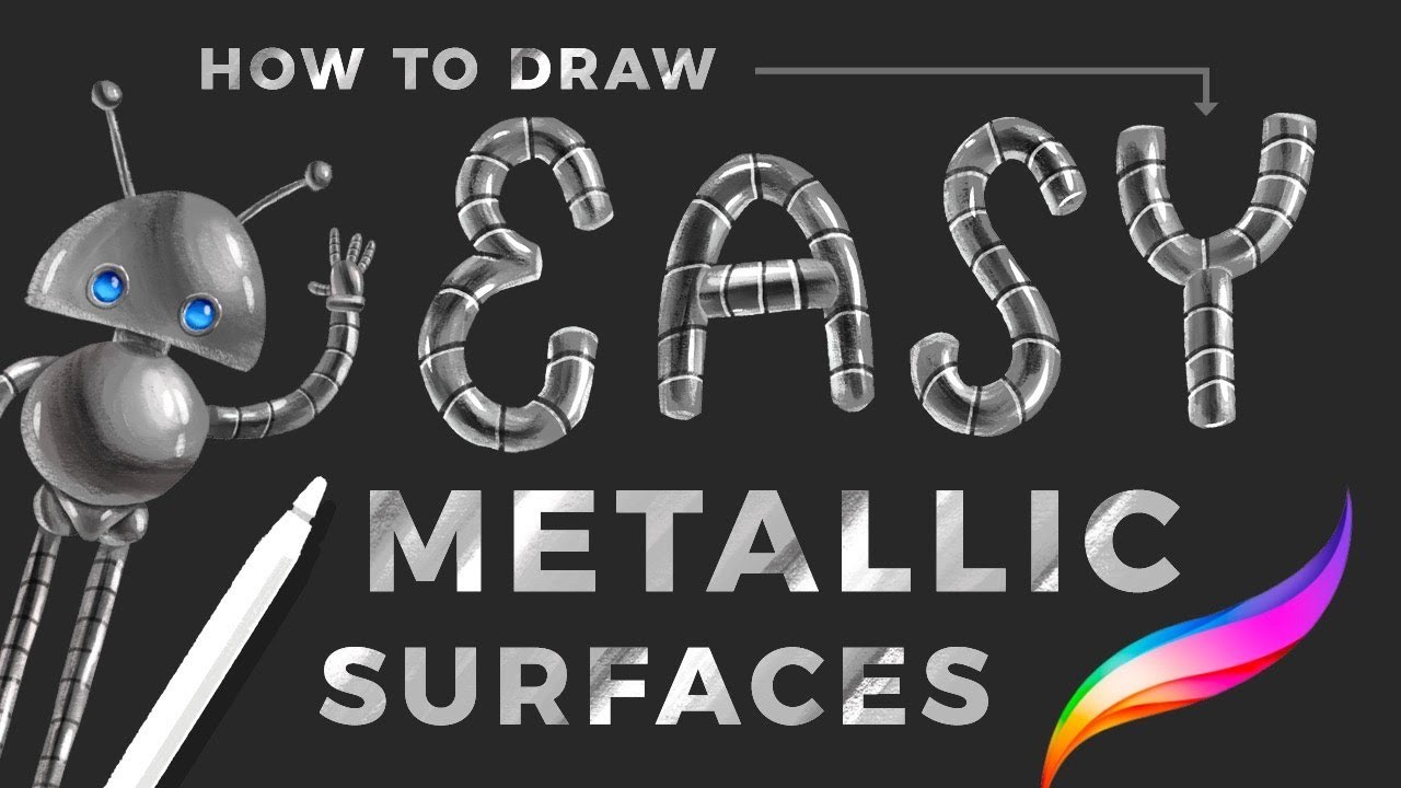 Picture of: How to Draw Metallic Surfaces the Easy Way in Procreate