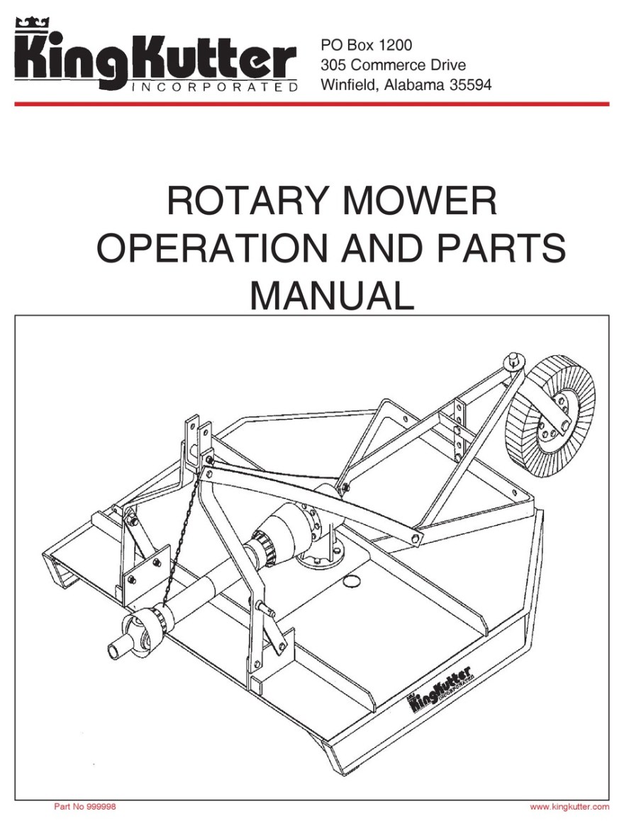 Picture of: KING KUTTER ROTARY MOWER OPERATION AND PARTS MANUAL Pdf Download