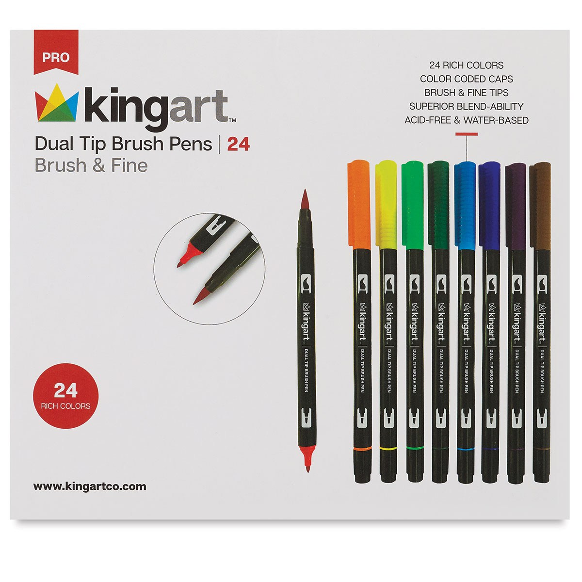 Picture of: Kingart Dual Tip Brush Pen Sets  BLICK Art Materials