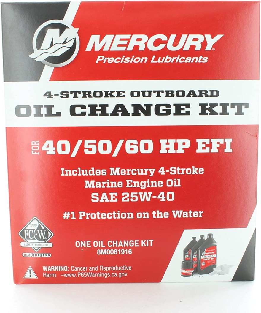 Picture of: Mercury OEM Oil Change & Filter Kit –hp Four Stroke Outboard  M001916