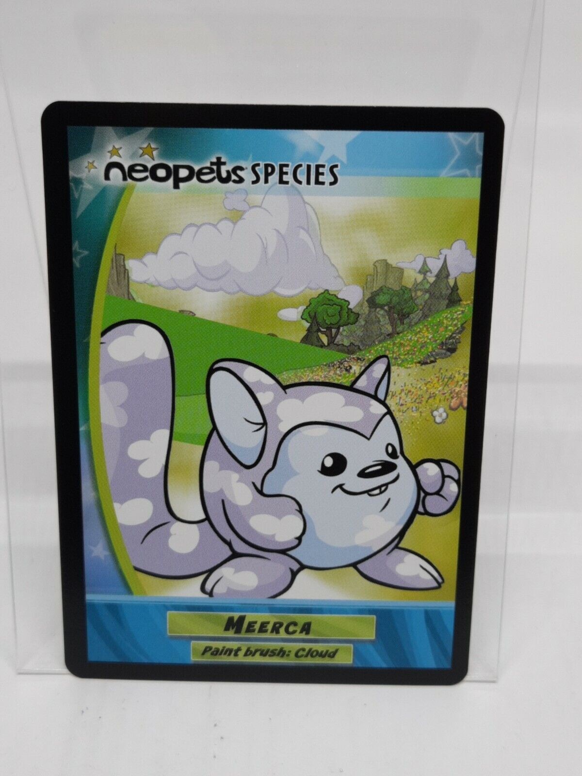 Picture of: Neopets Species card # Meerca Paint Brush Cloud NM Pack Fresh  eBay
