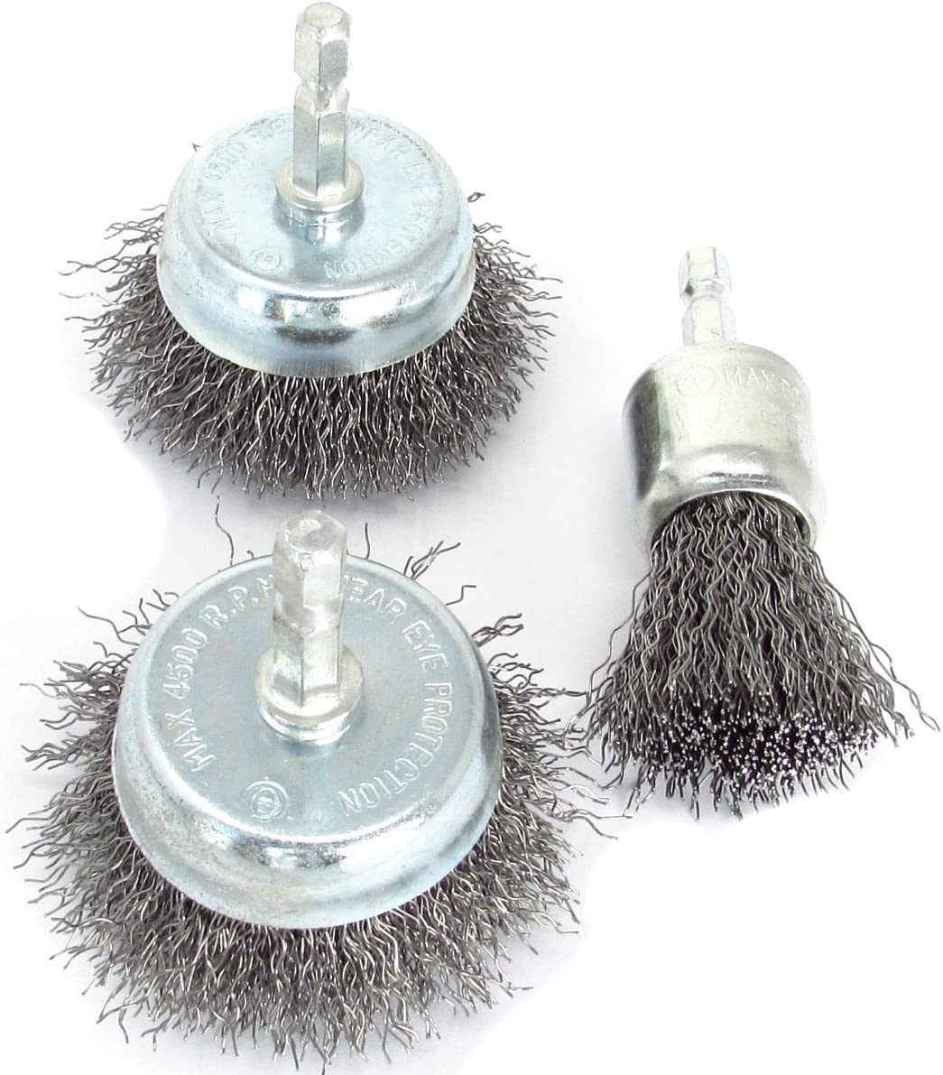 Picture of: pk Wire Brush Set Attachments for Drill, /-inch Hex Shank