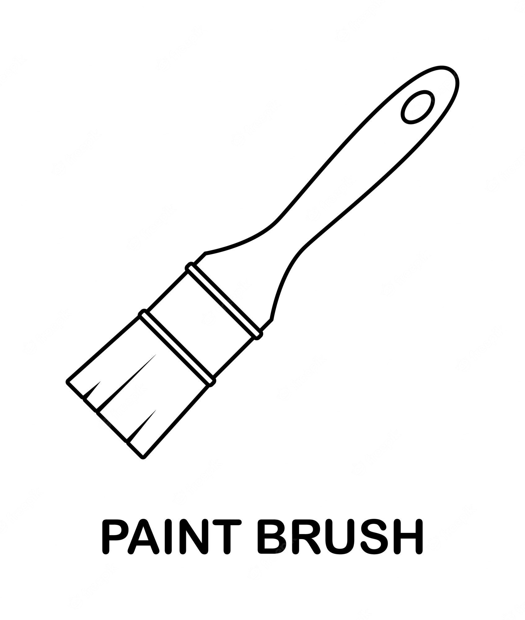 Picture of: Premium Vector  Coloring page with paint brush for kids