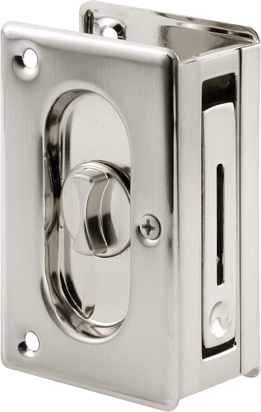 Picture of: PRIME-LINE N  Deluxe Pocket Door Privacy Lock with Pull Solid