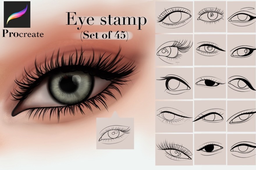 Picture of: Procreate Eye Stamp Brushes Grafik Von Black Satan Draws · Creative Fabrica