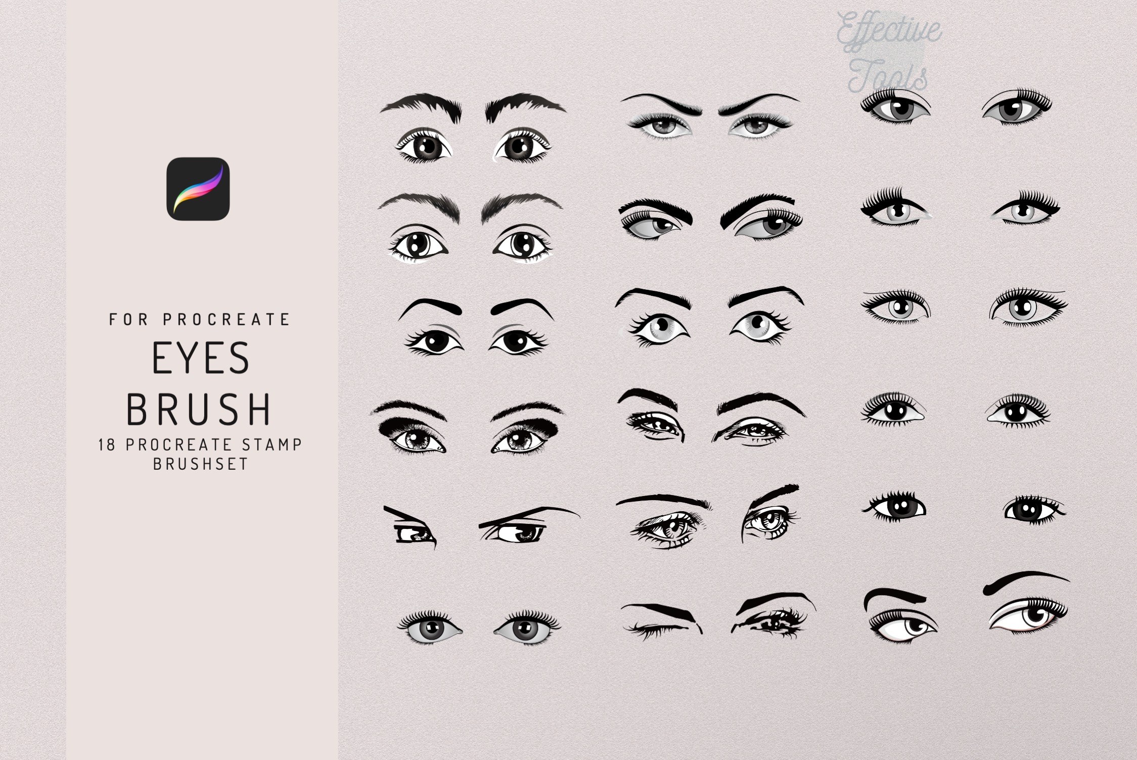 Picture of: Procreate Eyes Stamp Brush Grafik Von EfficientTools · Creative Fabrica