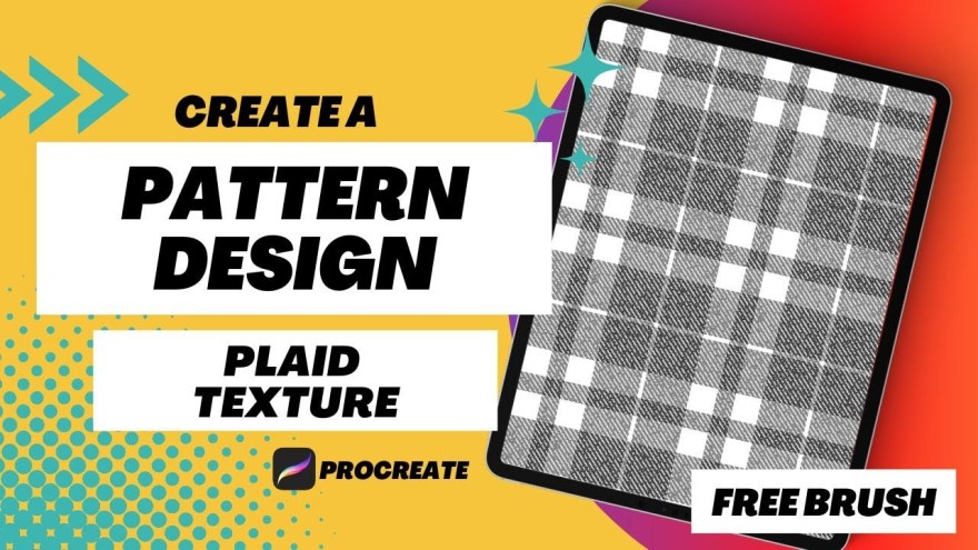 Picture of: Procreate Pattern Design Plaid Texture (FREE) Plaid Procreate Brush +  Tutorial Step by Step