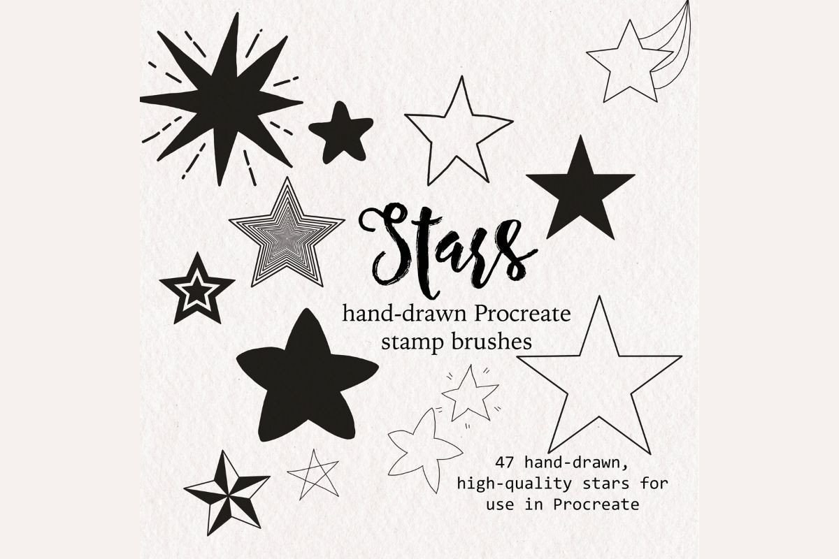 Picture of: Procreate Star Brush Stamps Grafik Von Sibby Clips · Creative Fabrica