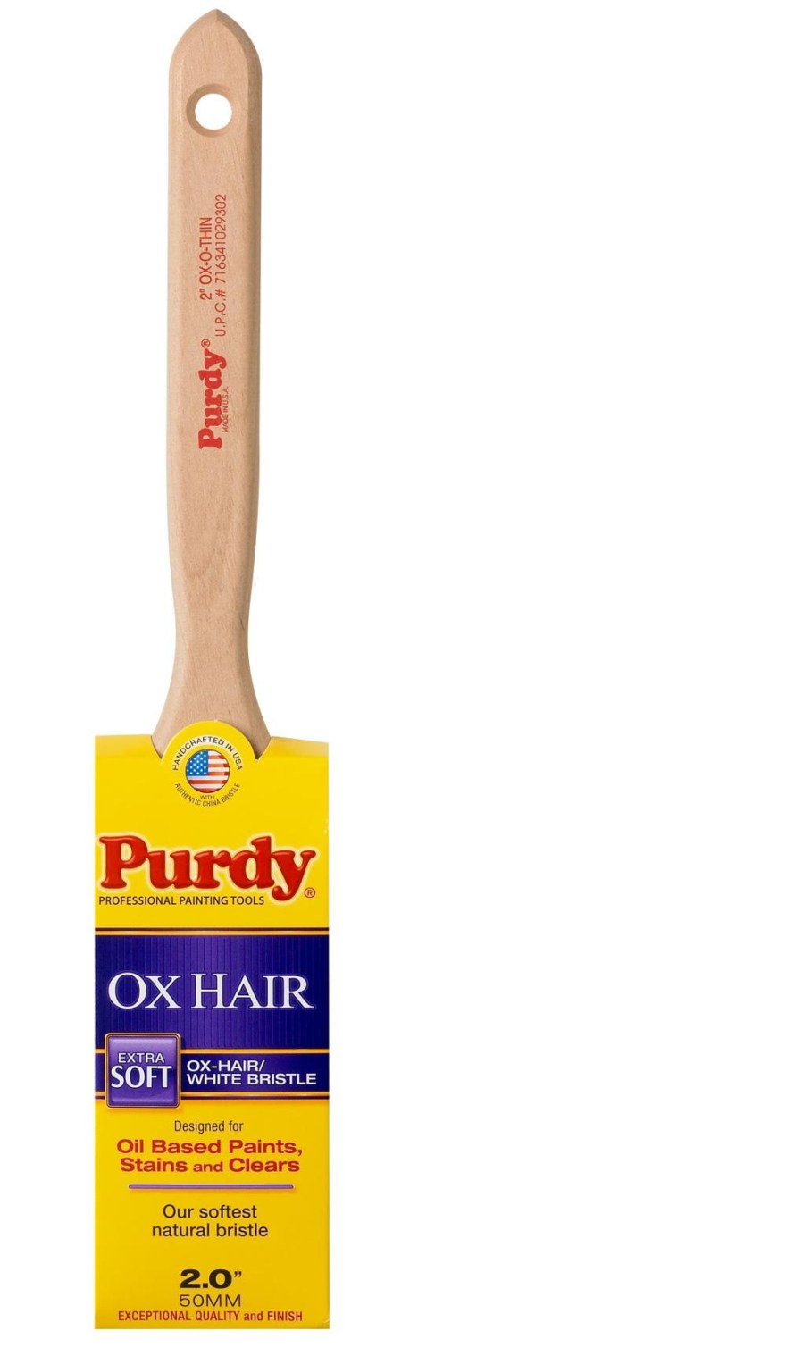 Picture of: Purdy Ox-Hair -in Natural Bristle Flat Paint Brush (Stain Brush