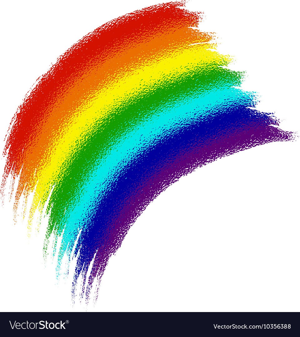 Picture of: Rainbow banner from the brush strokes Royalty Free Vector