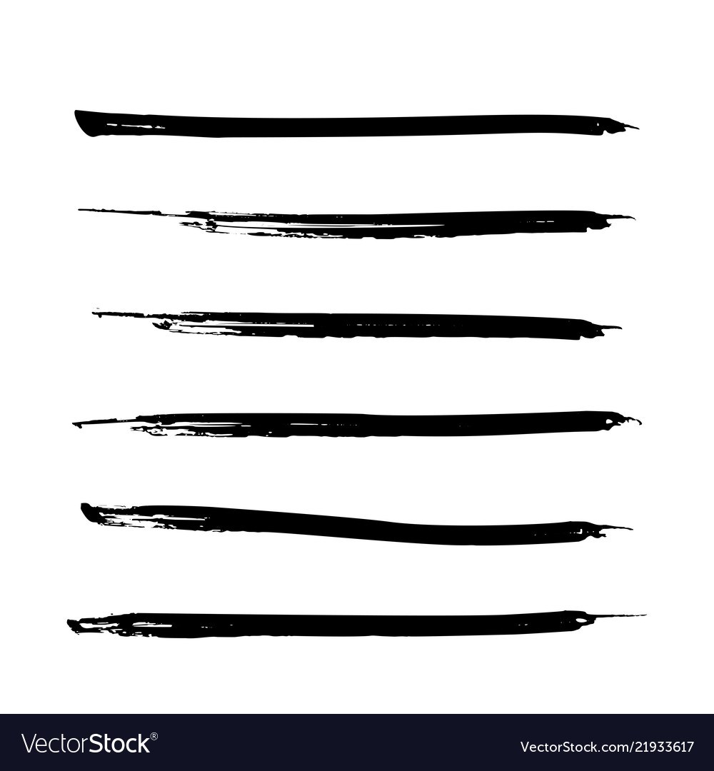 Picture of: Set of black paint ink brush strokes lines Vector Image
