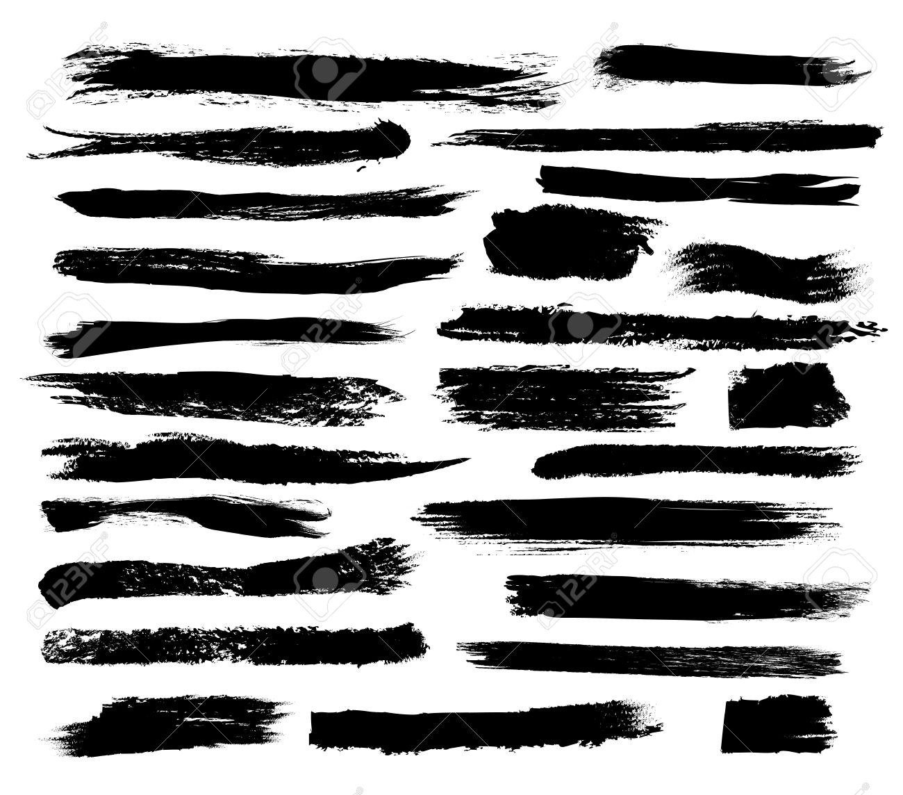 Picture of: Set Of Grunge Brush Strokes Royalty Free SVG, Cliparts, Vectors