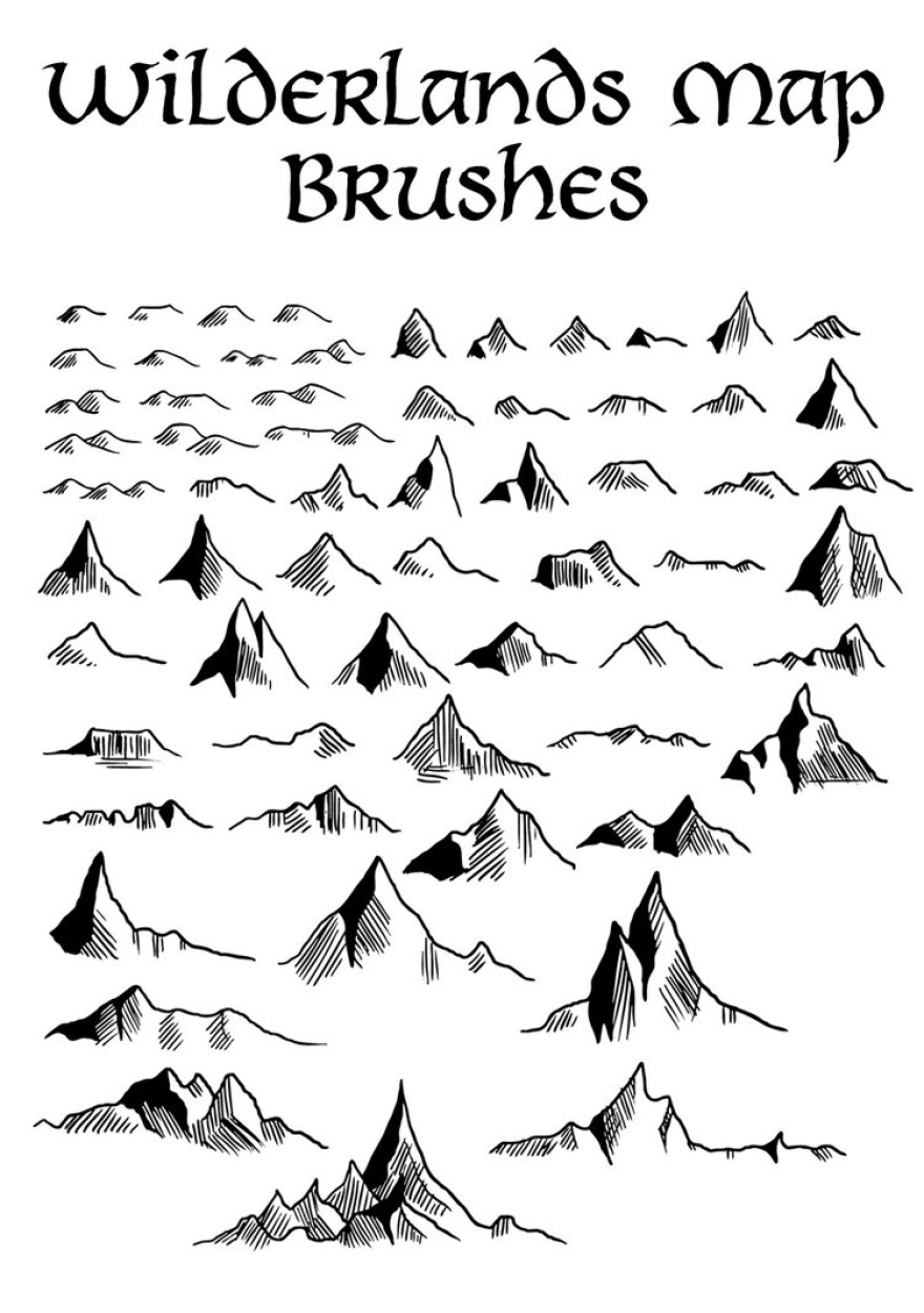 Picture of: sketches mountain brushes  Free Photoshop Brushes at Brushez!