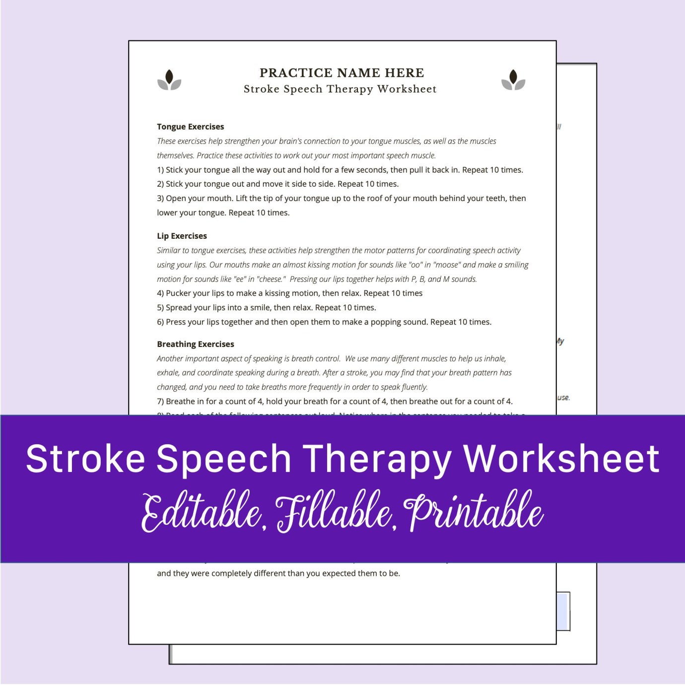 Picture of: Stroke Speech Therapy Worksheet Editable Fillable – Etsy Canada