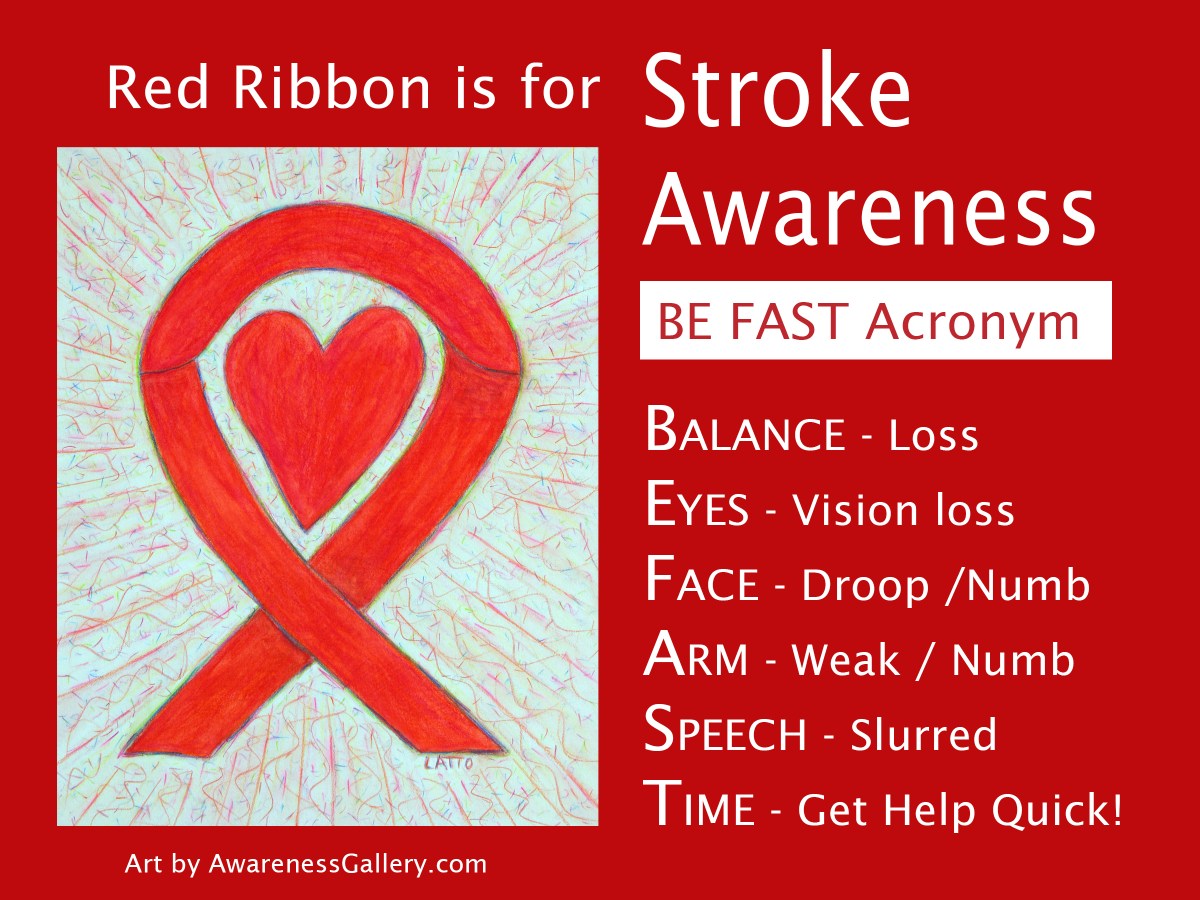 Picture of: what color ribbon for stroke Archives – Awareness Gallery Art