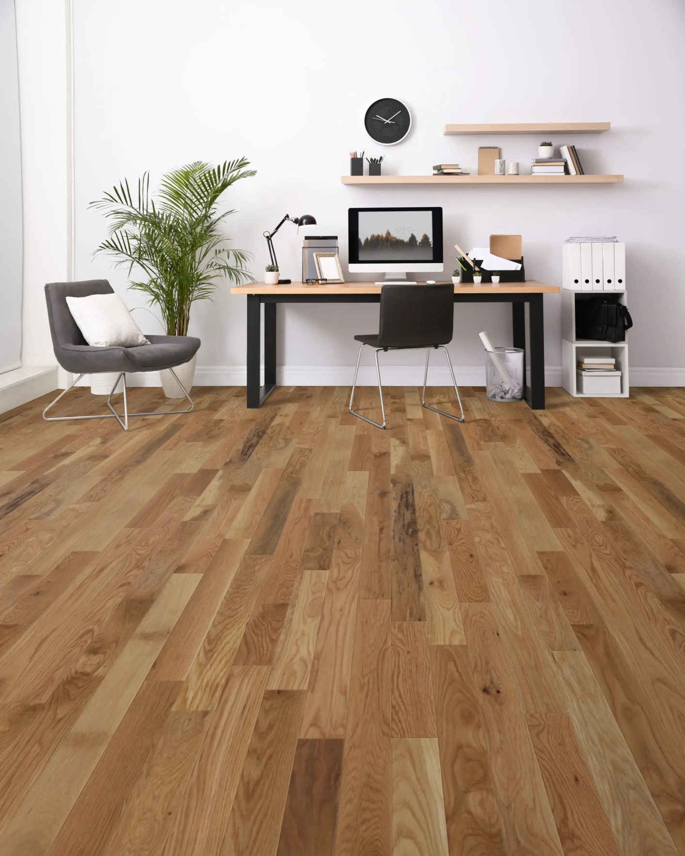 Picture of: White Oak Classic / x -/” Wire Brushed Solid Hardwood Flooring –   sqft/ctn