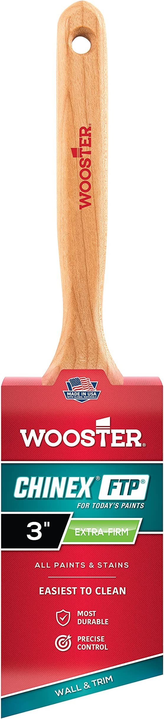 Picture of: Wooster Brush – Chinex FTP Angled Sash Brush, White,