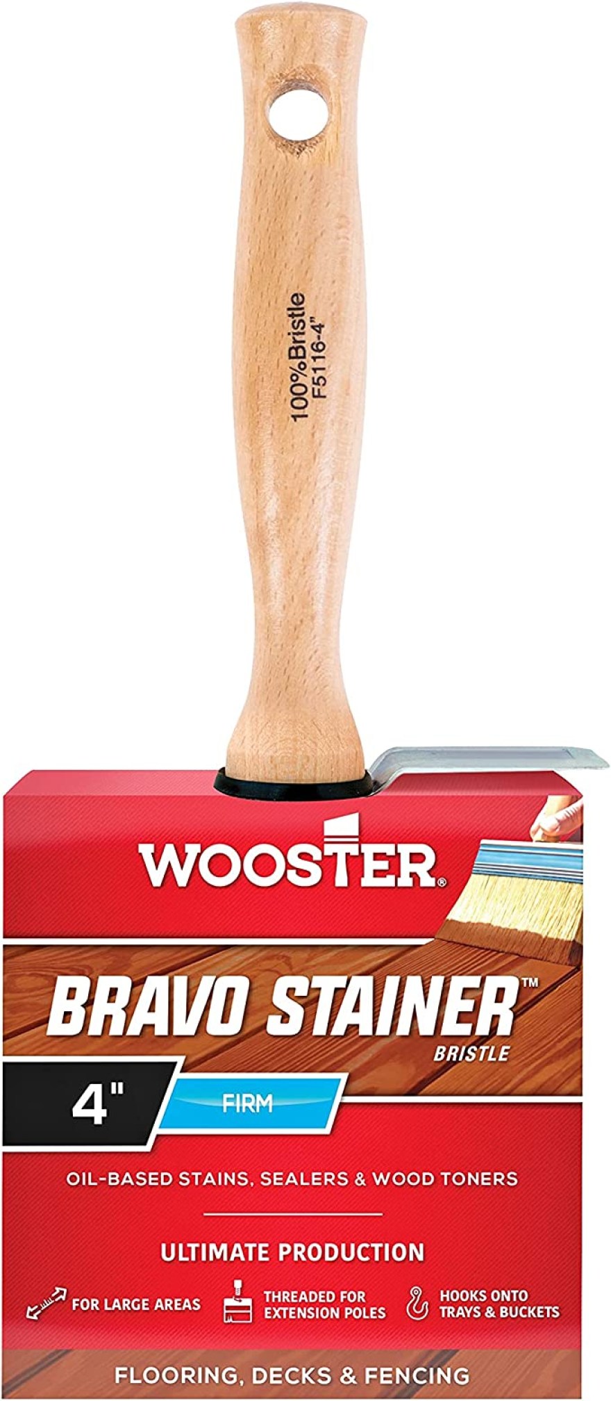 Picture of: Wooster Brush F- Bravo Stainer Stain Brush, -Inch by Wooster